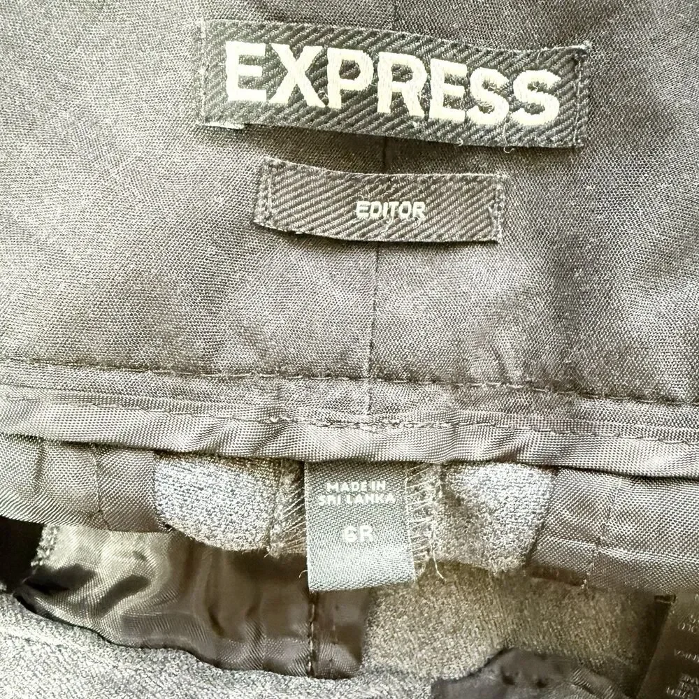 Express Editor Dress Pants Womens Size 6R Gray Work Trousers - Picture 5 of 9